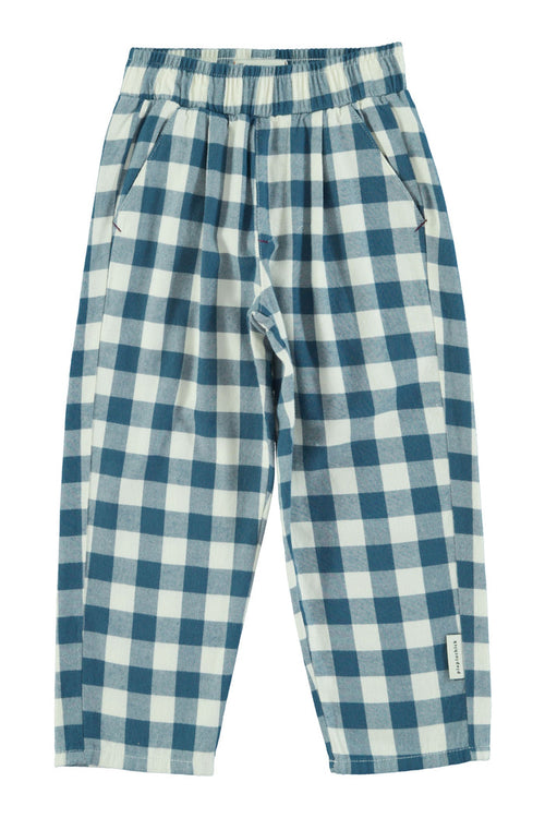 Unisex Trousers in Blue & White Checkered