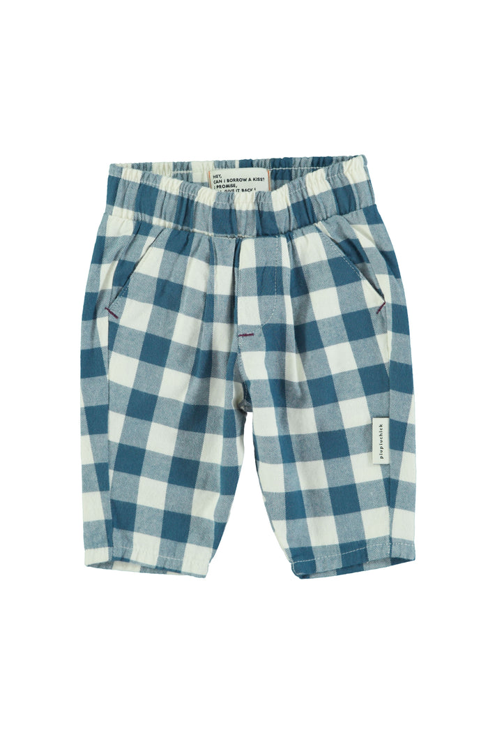 Unisex Trousers in Blue & White Checkered