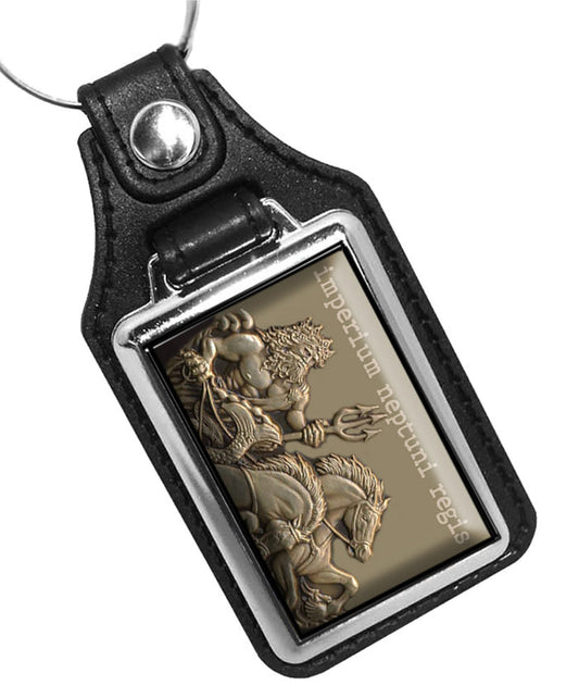 United States Navy Crossing the Line The Empire of King Neptune Faux Leather Key Ring