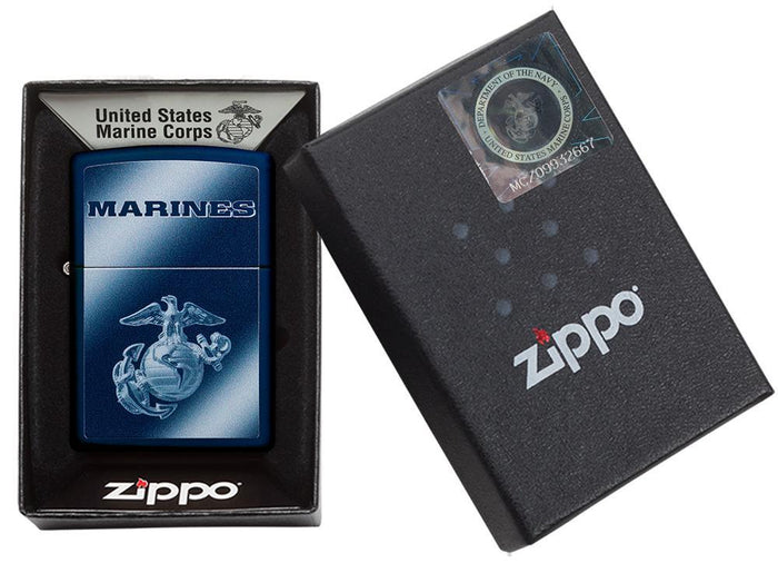 U.S. Marines Corps. Navy matte windproof lighter in packaging