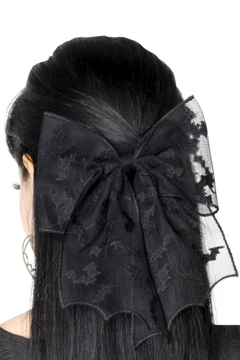 Bat Lace Hair Bow