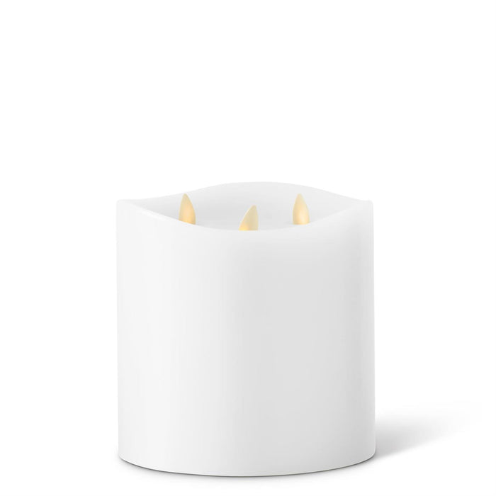 White Wax Luminara 3 Flame Indoor Pillar