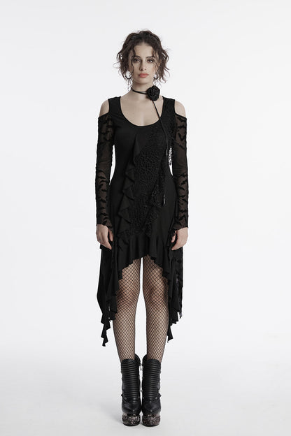 Celestial Cold Shoulder Witchy Hem Dress