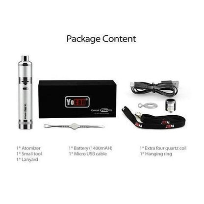 Portable Concentrate Vaporizer: Yocan Evolve Plus XL 2020, Four Quartz Coils, Enhanced Vapor, Adjustable Airflow, Built-in Storage, Convenient, Ideal for All Users, High Performance.